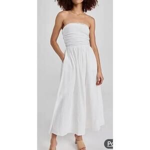 Charlie Holiday White Harriet Midi Beach Summer Dress S NWT